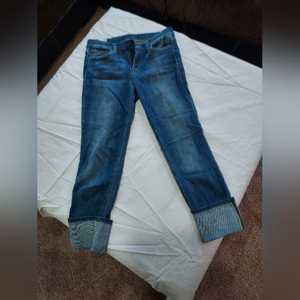 Joe's Jeans Blue Boyfriend Denim with Faded Whiskering